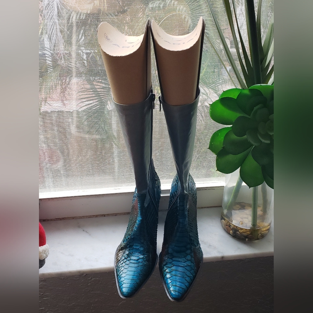 jacques raphael multi colored high heel boots